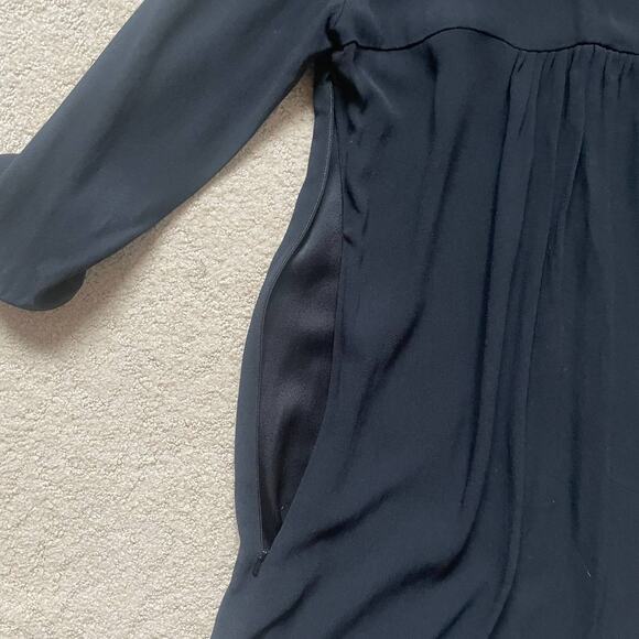 Goat Made in UK Lola Gathered Wool-crepe Mini Dress In Black - sz 2, flawed - Picture 7 of 11